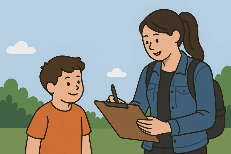 A cartoon image representing healthy kids program in Vancouver