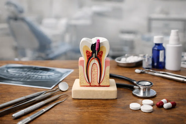 A picture taken from a dental office's desk