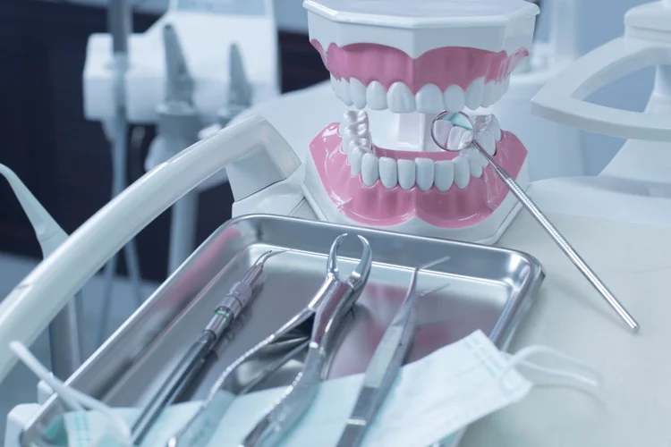 A picture taken from a dentist's desk